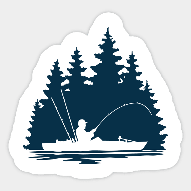 Kayak Fisherman Lake Life Scene Sticker by SAMMO